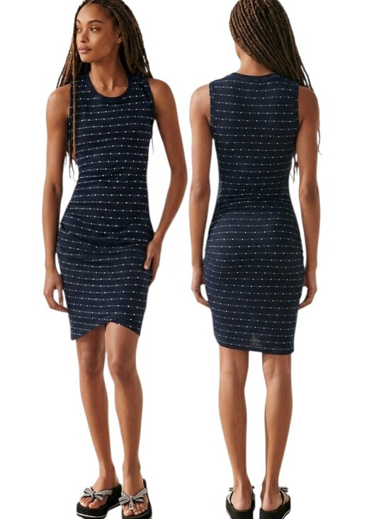 Anthropologie Dresses & Skirts - ANTHROPOLOGIE x Saturday Sunday Caryn Navy Blue Polkadot Mini Dress - Size S